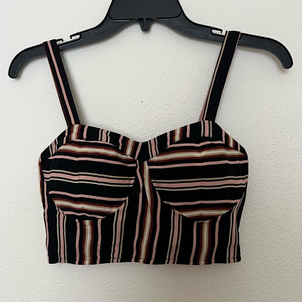 Live To Be Spoiled Stripped Crop Top size XS